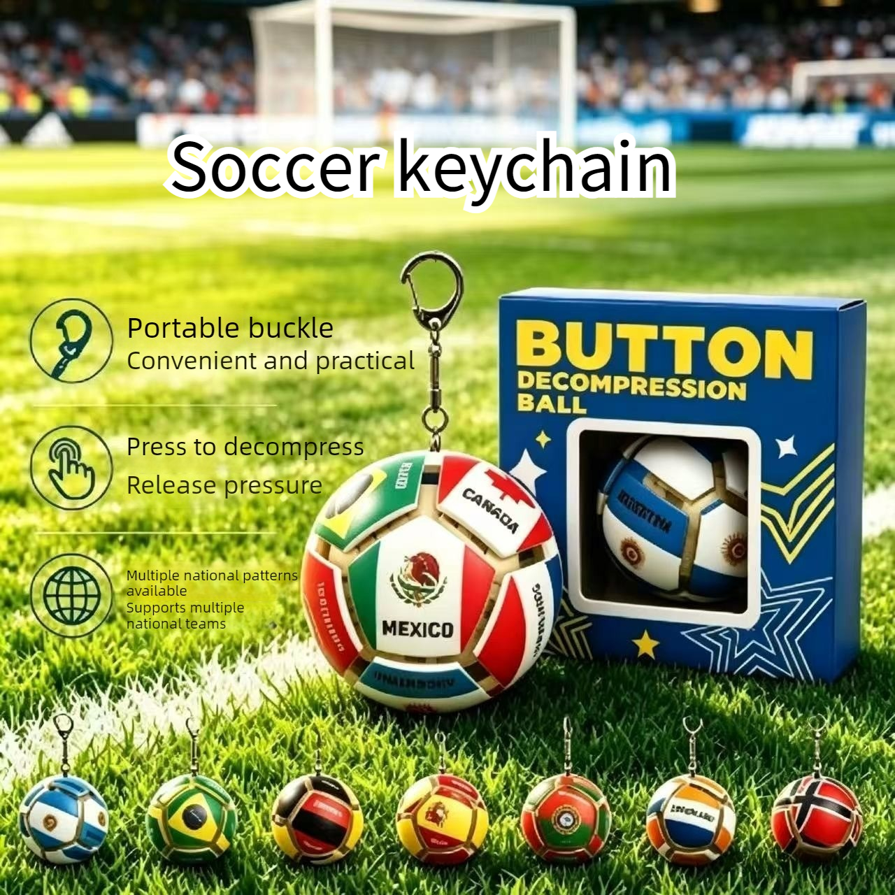 Soccer Keychain Fidget Toy Str - مراجعة Sports Equipment Box وسعره