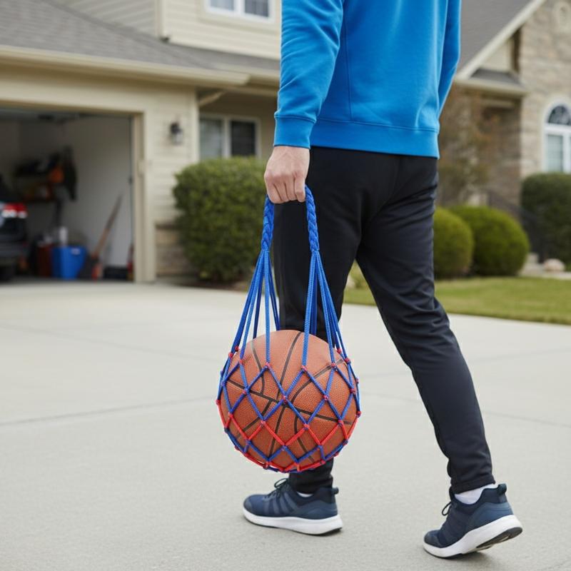 Football Net Bag Nylon Bold St - مراجعة Sports Equipment Outdoor Storage وسعره